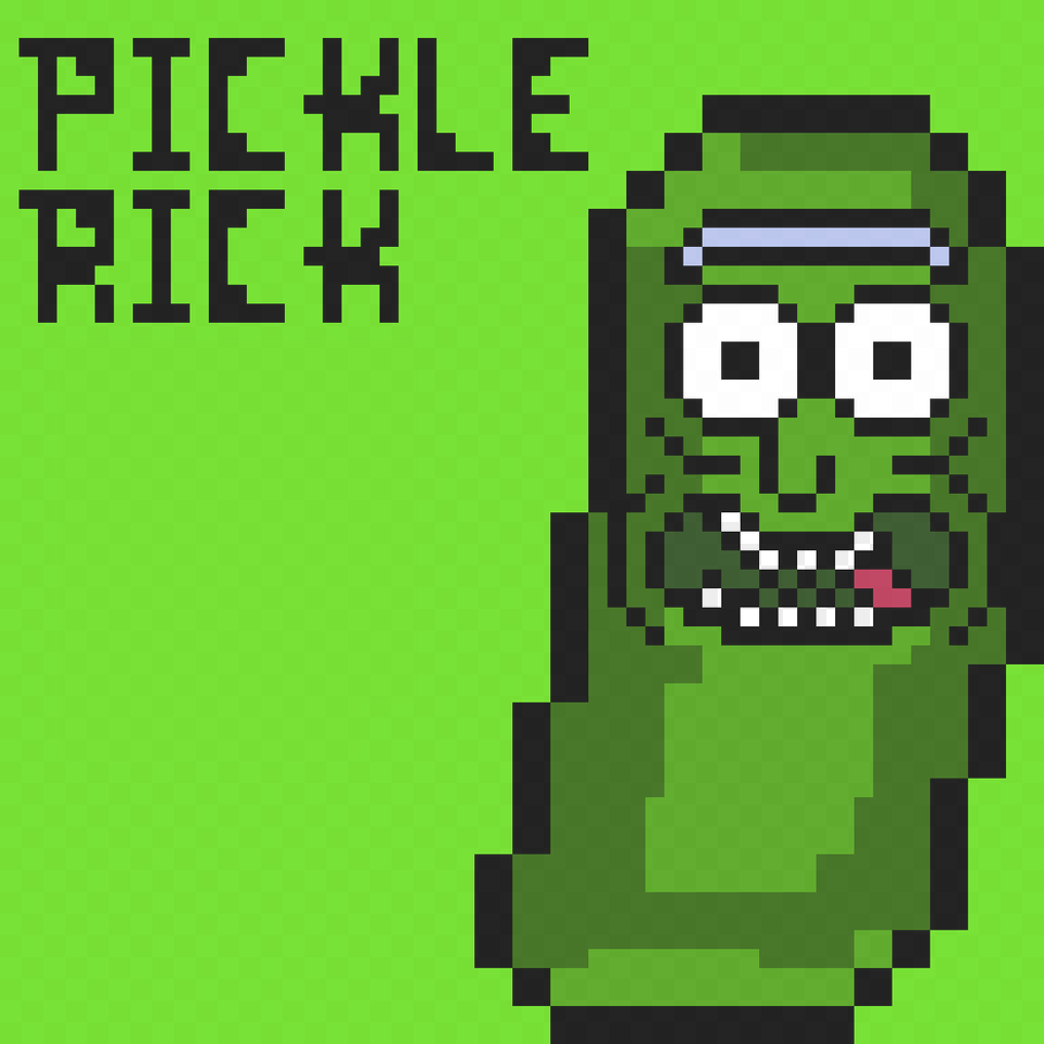 Pickle Rick Pixel Art, Green, Qr Code, Grass, Plant Png Image