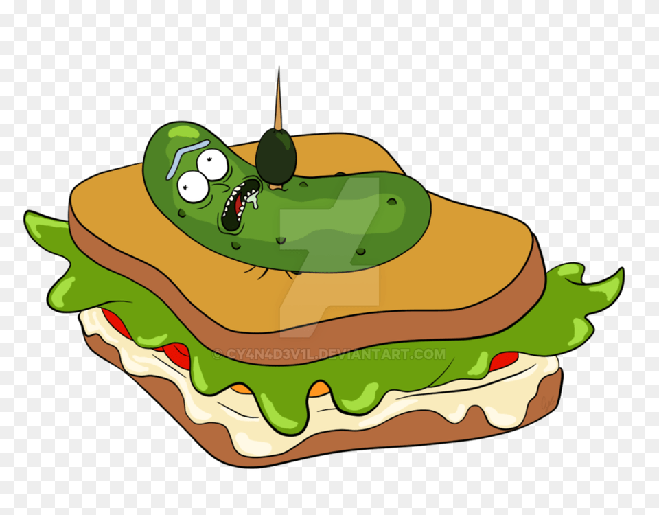 Pickle Rick Sandwich, Food, Lunch, Meal, Animal Free Png