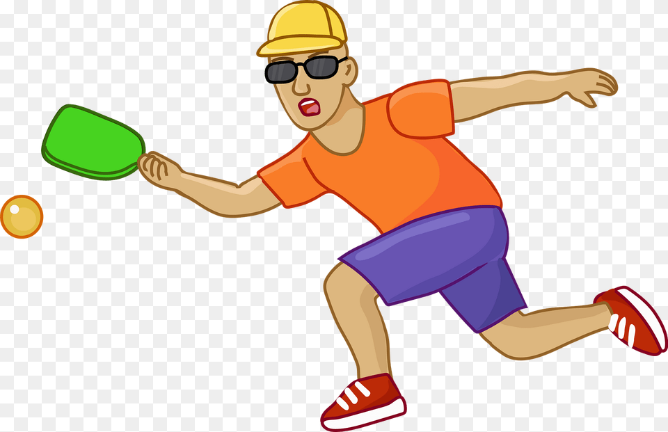 Pickleball Player Clipart, Tennis Ball, Tennis, Sport, Person Png Image
