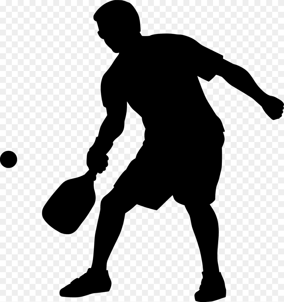 Pickleball Silhouette, Adult, Male, Man, Person Png