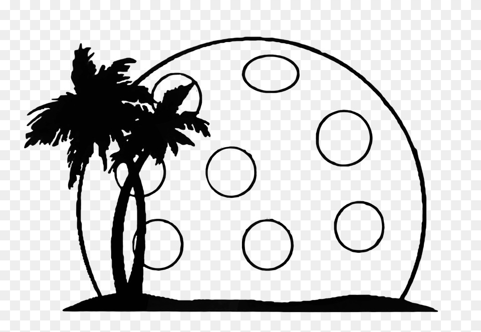 Pickleball Summer Palm Landscape Moon, Sphere Free Transparent Png