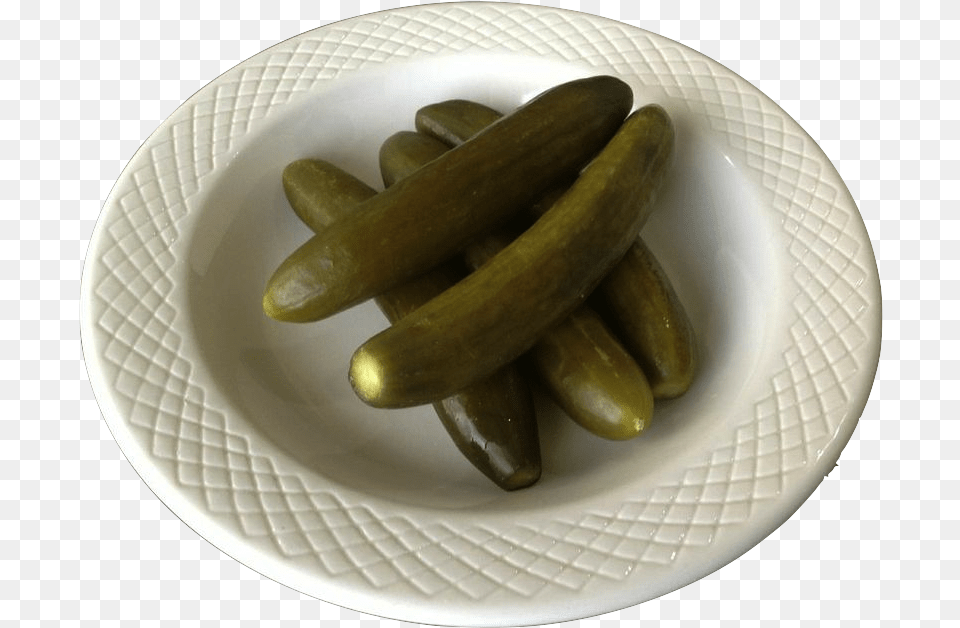 Pickled Cucumber Download Pickled Cucumber, Plate, Food, Relish, Pickle Free Transparent Png