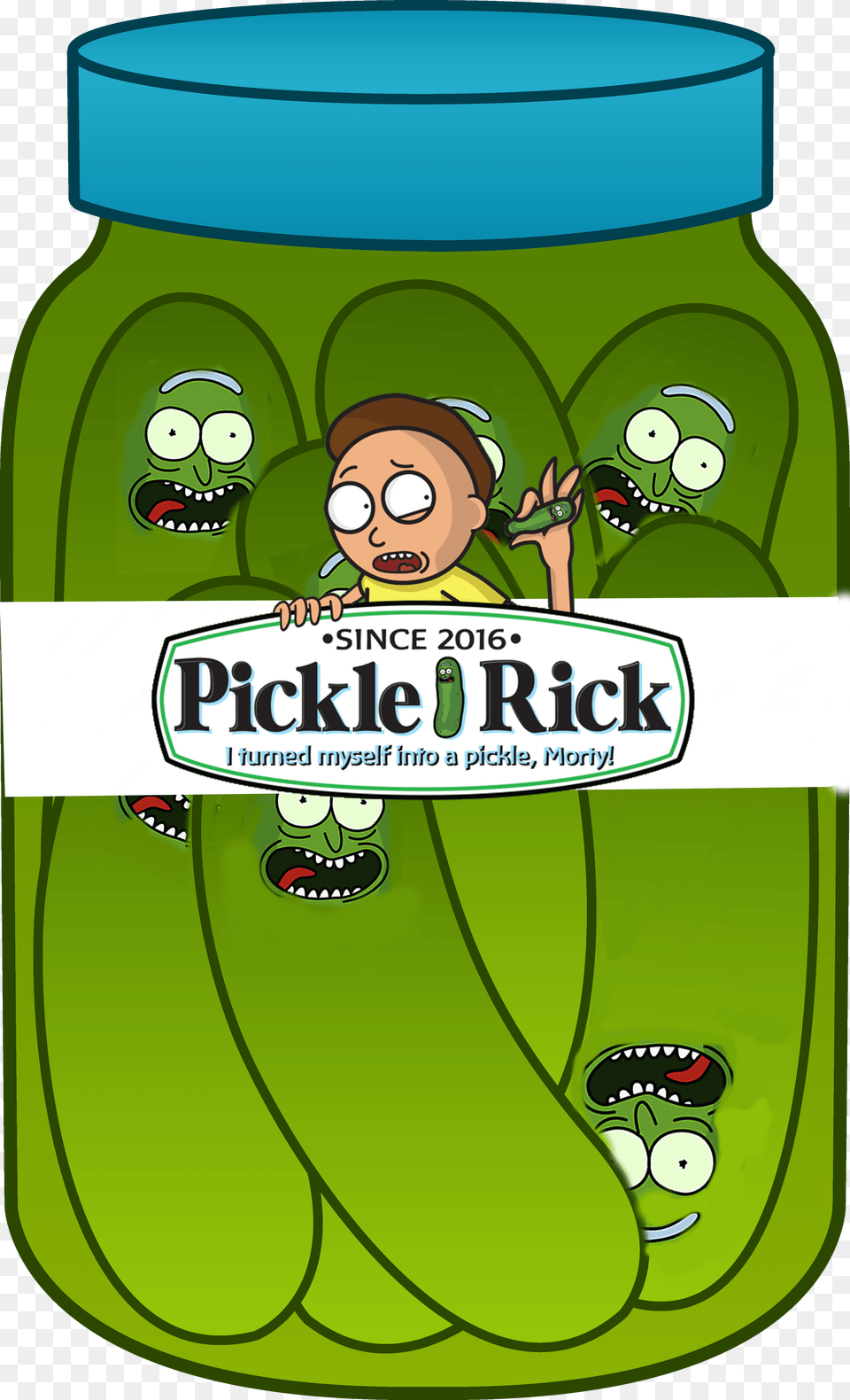 Pickled Rick Tiny Rick And Morty Schwifty Tshirt Basic Tees, Food, Relish, Pickle, Face Free Transparent Png