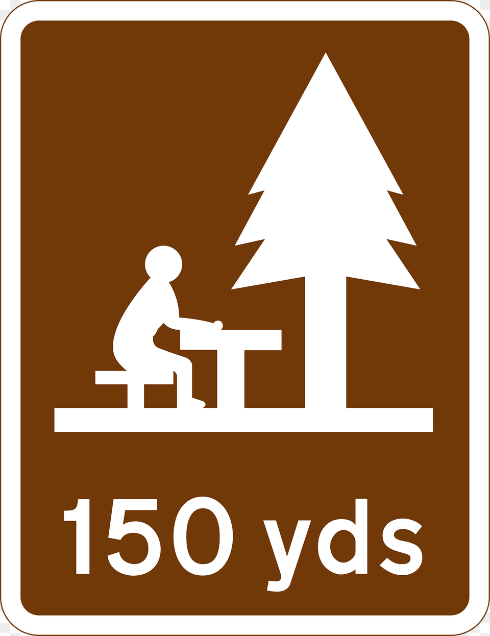 Picnic Area 150 Yards Ahead Clipart, Sign, Symbol Free Png