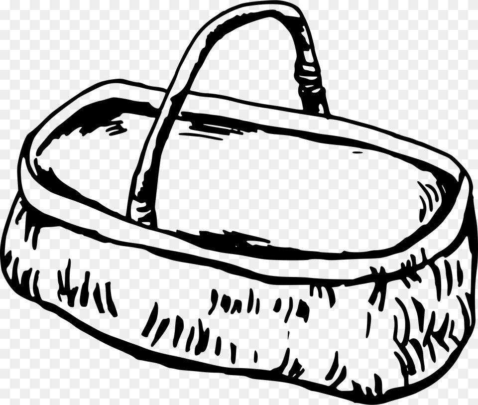 Picnic Basket Clipart Bascket Moses Basket Coloring Page, Gray Free Transparent Png