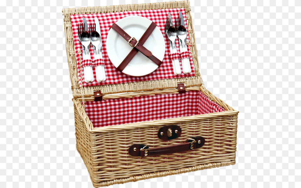 Picnic Basket Red, Cutlery, Plate, Spoon, Fun Free Png Download