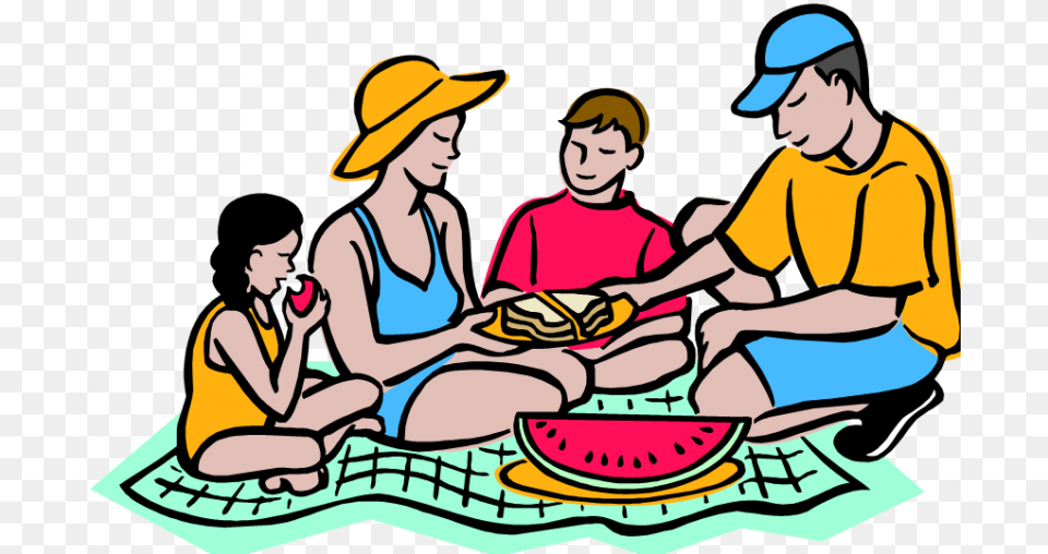 Picnic Clipart Family Transparent Background Picnic Clipart, Hat, Clothing, Person, Adult Free Png Download