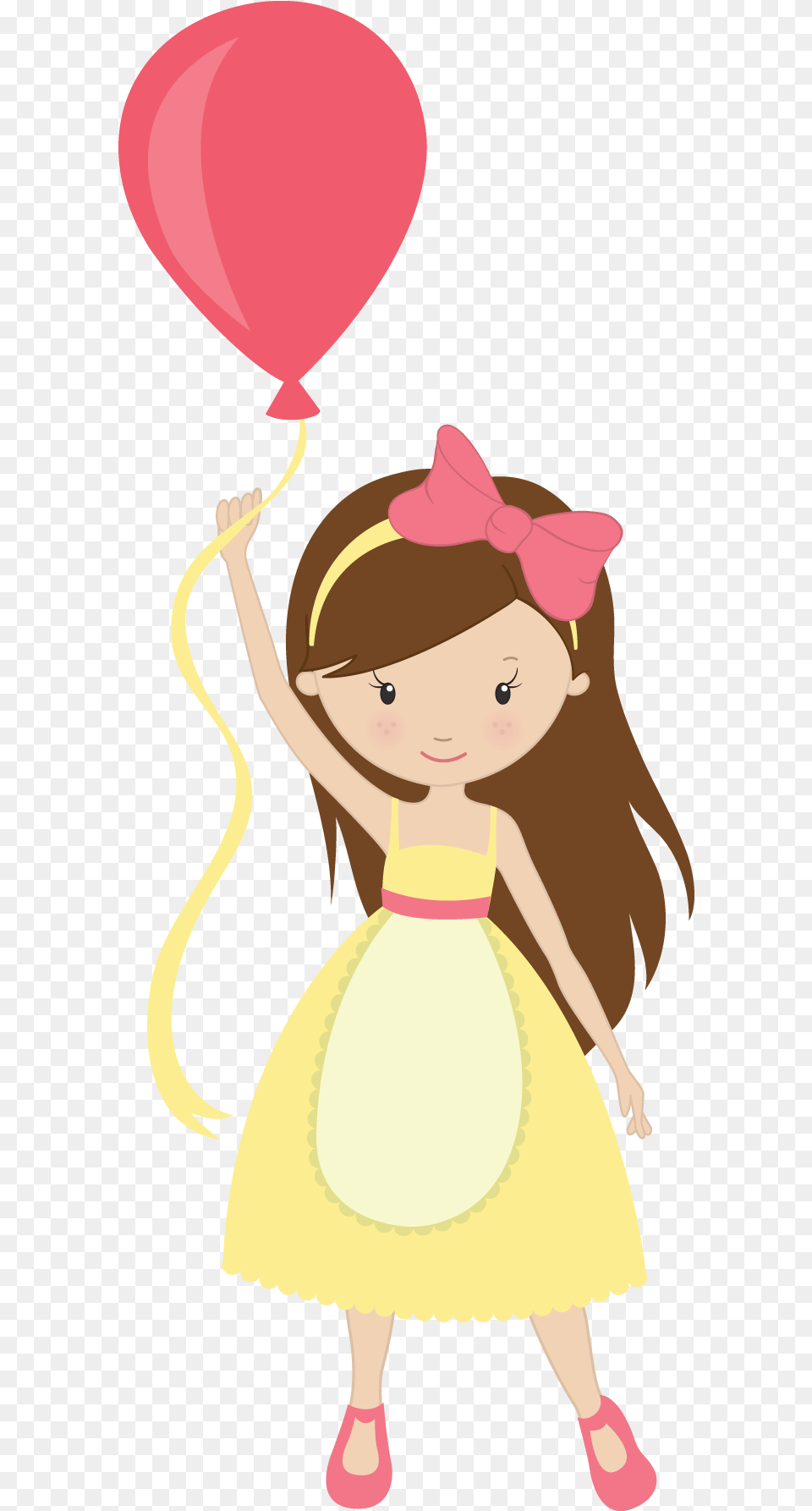 Picnic Clipart Lady Summer Clipart Girl, Balloon, Person, Female, Child Free Png