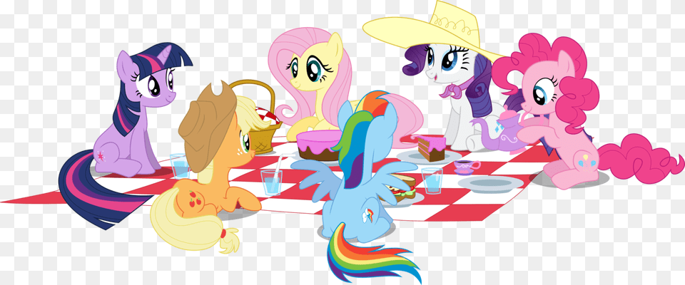 Picnic Clipart Scene Mlp Picnic, Publication, Book, Comics, Baby Png Image