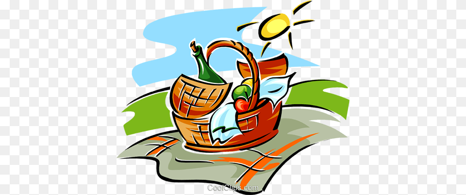 Picnic Hamper Royalty Vector Clip Art Illustration, Fun, Basket Free Transparent Png