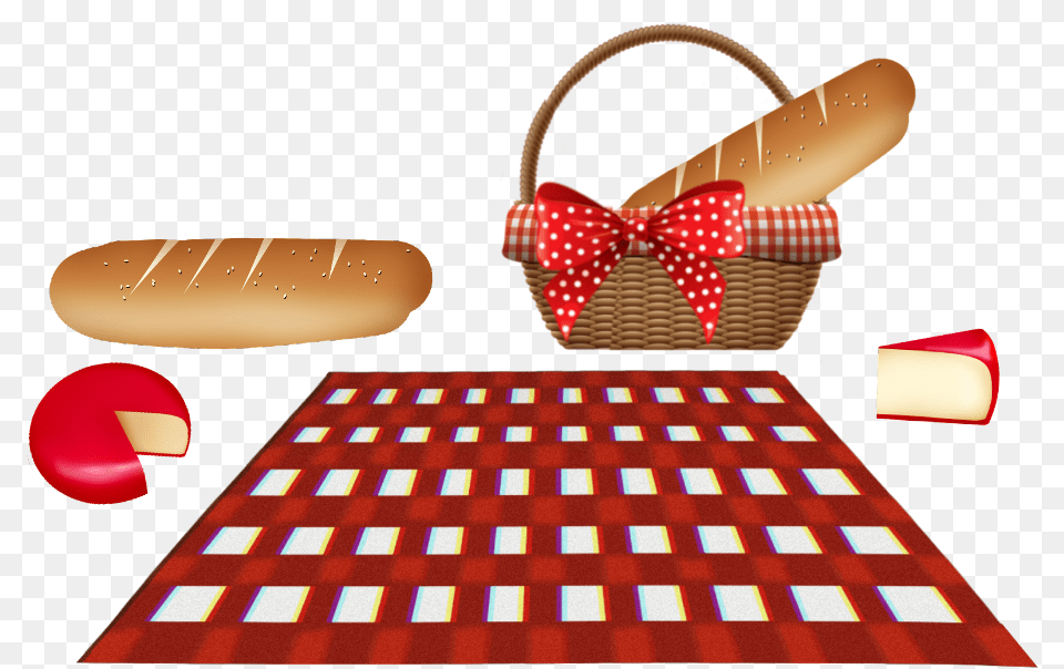 Picnic Scpicnic Basket Frenchbread Cheese Tablecloth Png Image