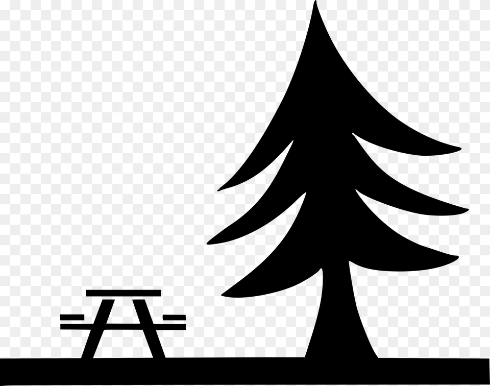 Picnic Table Clip Art Black And White, Gray Png Image