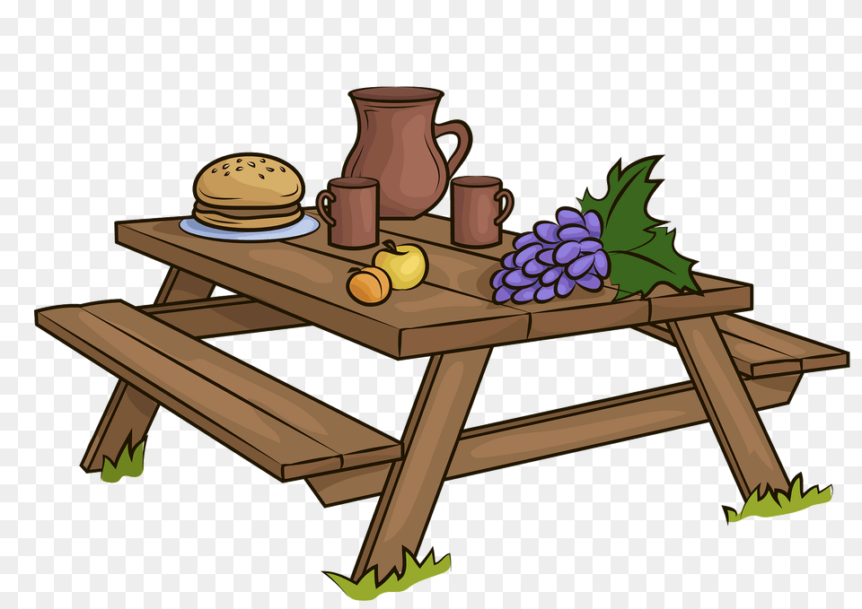 Picnic Table Clipart, Dining Table, Furniture, Wood, Cup Free Png