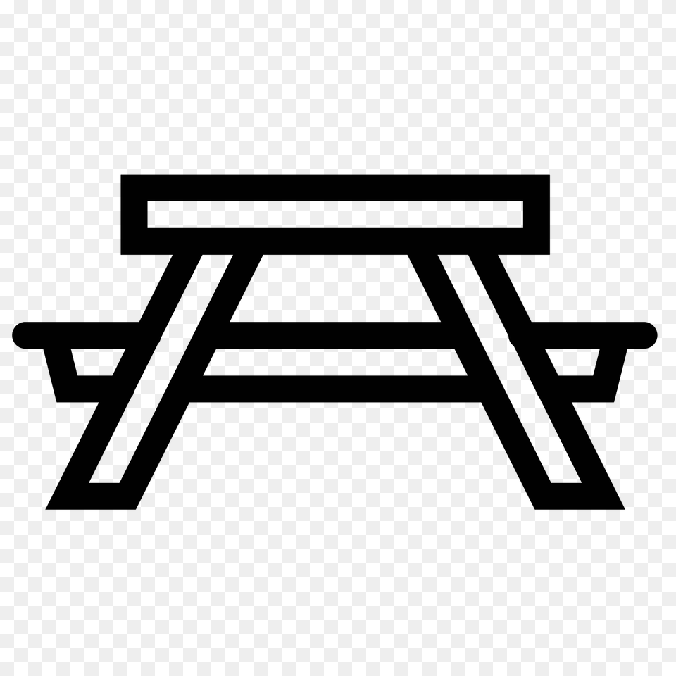 Picnic Table Icon, Gray Png Image