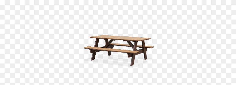 Picnic Table With Attached Seats, Bench, Coffee Table, Furniture, Wood Free Png