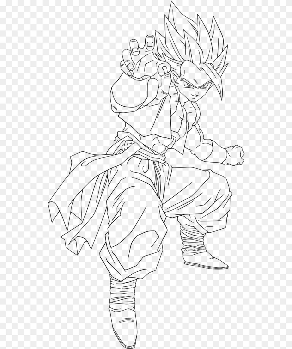 Pics Of Dbz Gogeta Coloring Pages Dragon Ball Super Gogeta Coloring Pages, Gray Free Png Download