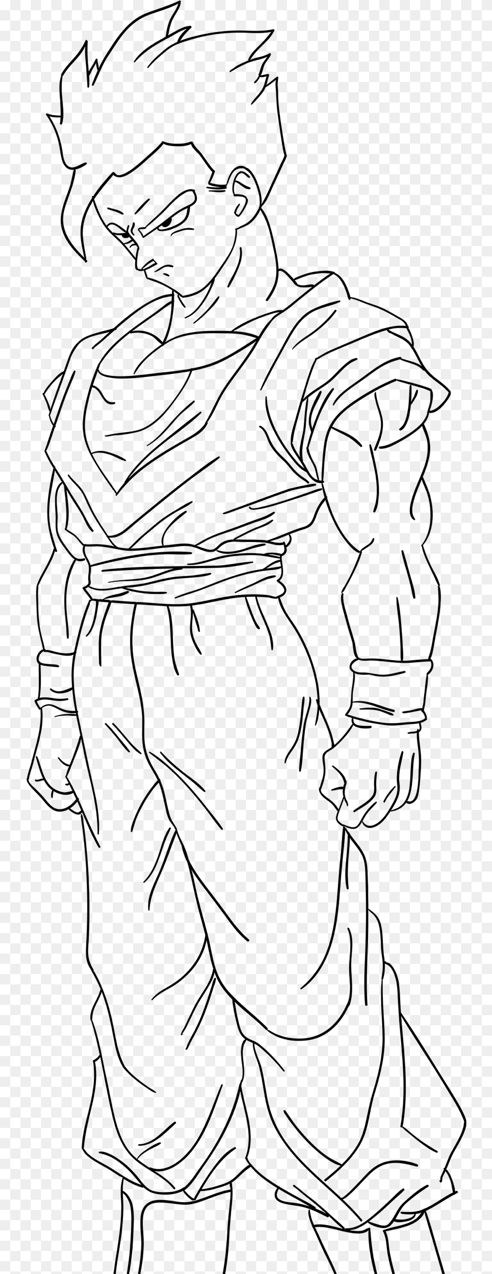 Pics Of Dbz Gohan Coloring Pages Gohan Dragon Ball Coloring Pages, Gray Free Png