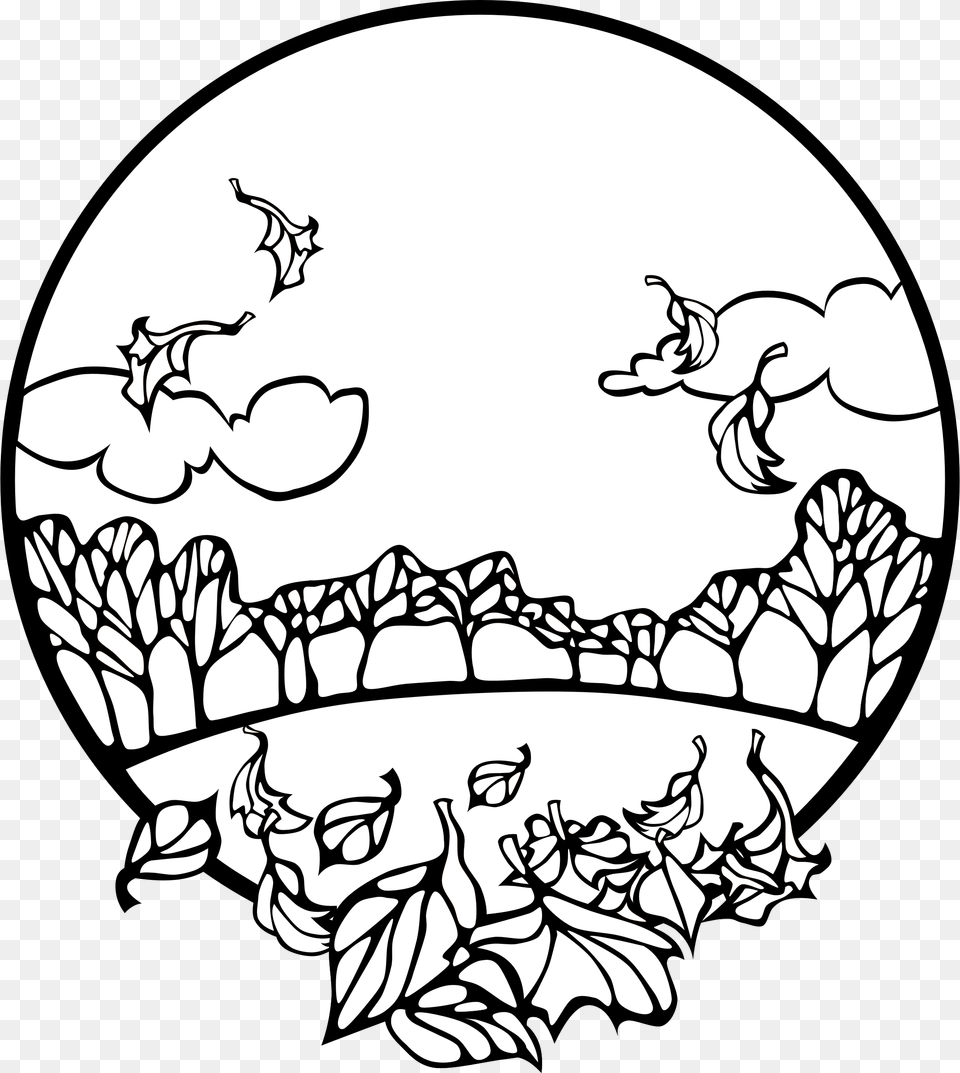Pics Of Fall Scene Coloring Pages Fall Scene Coloring Page, Art, Stencil, Baby, Person Free Transparent Png