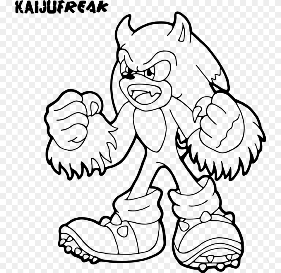 Pics Of Sonic Lost World Coloring Pages Sonic Werehog Coloring Pages, Gray Free Png Download