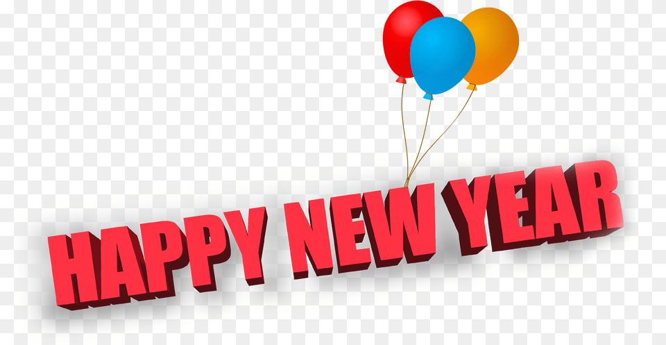 Picsart Happy New Year Text, Balloon Png Image
