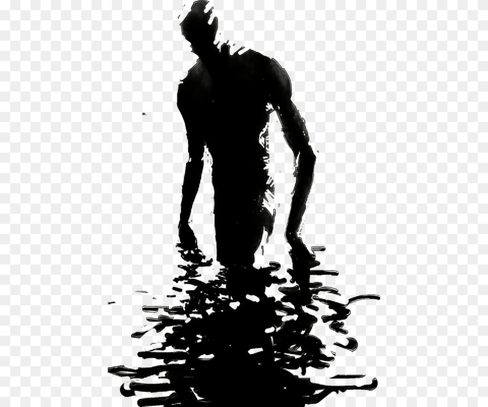 Picsart Sticker Shadow Shadows Shadowpeople Evil Evil Shadows, Silhouette, Adult, Back, Body Part Free Png Download