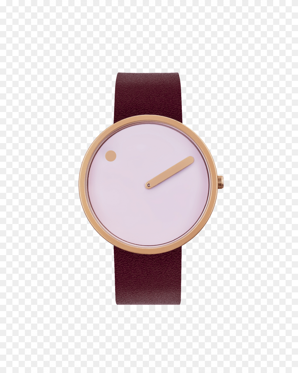 Picto Pink Dial Burgundy Leather Strap Watch, Arm, Body Part, Person, Wristwatch Free Png Download