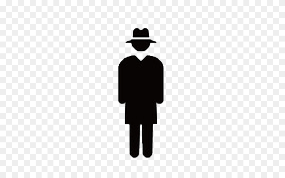 Pictogram Silhouette Detective Person, Clothing, Hat, Adult, Male Png