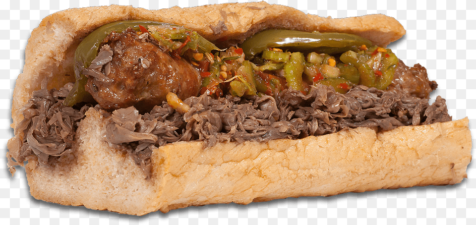Picture Beef And Sausage Sandwich, Food, Bread, Meat Png