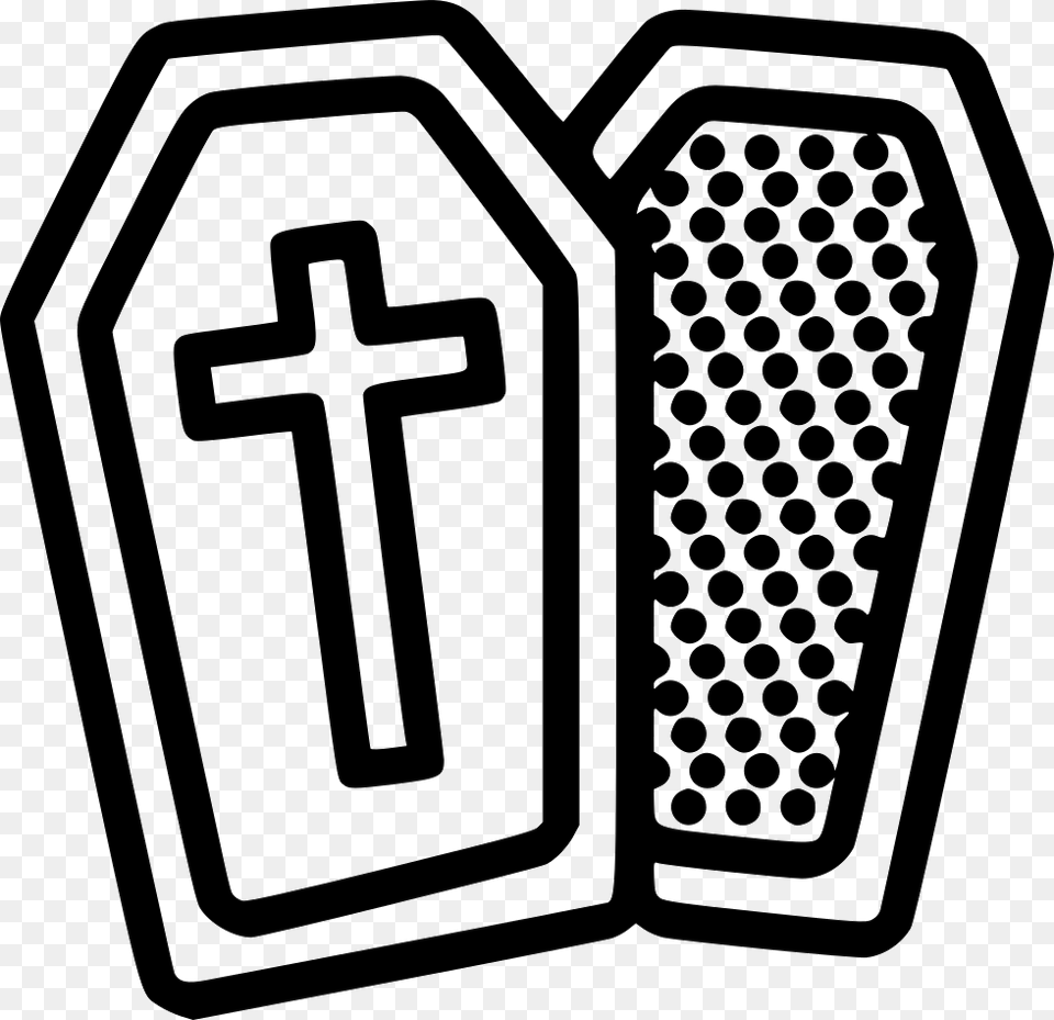 Picture Black And White Library Coffin Vector Flash Icon, Cross, Symbol, Ammunition, Grenade Png Image