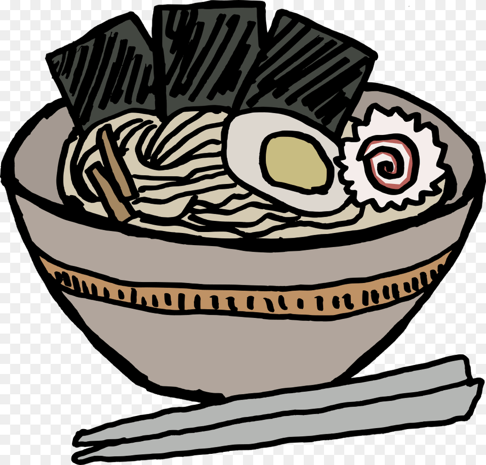 Picture Black And White Stock Onlinelabels Clip Art Ramen Bowl With Nori, Meal, Food, Cream, Dessert Png Image