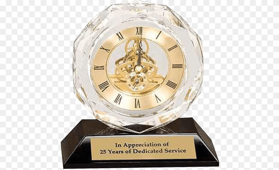 Picture Clear Crystal Clock On Black Recognition Clock, Wristwatch, Analog Clock, Trophy Free Png Download