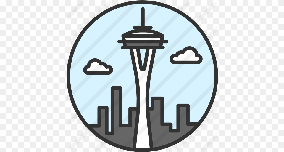 Picture Easy Simple Space Needle Drawing, Chandelier, Lamp, Architecture, Building Png