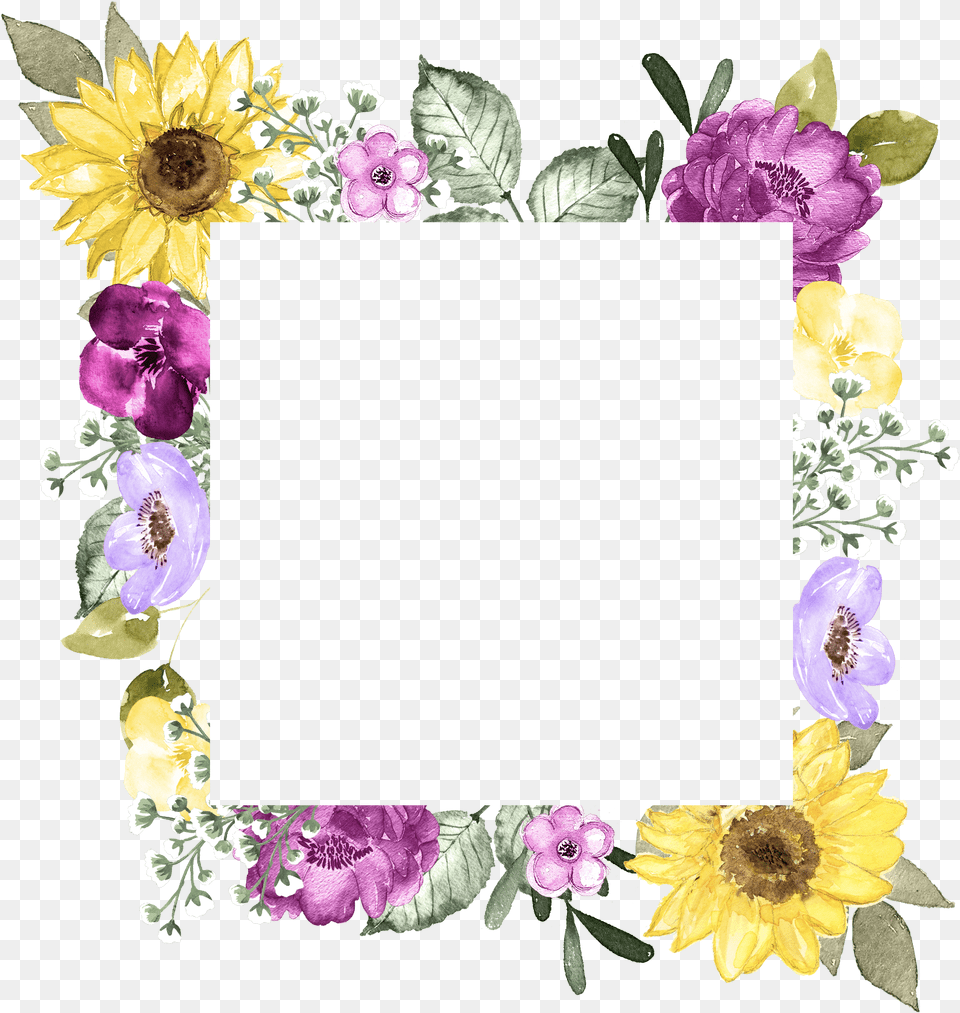 Picture Frame, Anemone, Art, Collage, Flower Free Png Download