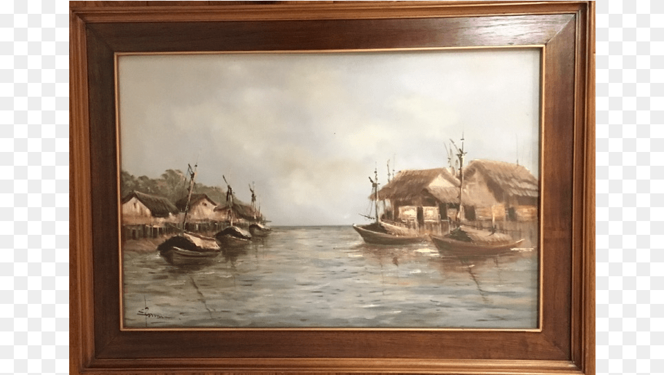 Picture Frame, Art, Painting, Boat, Transportation Png Image