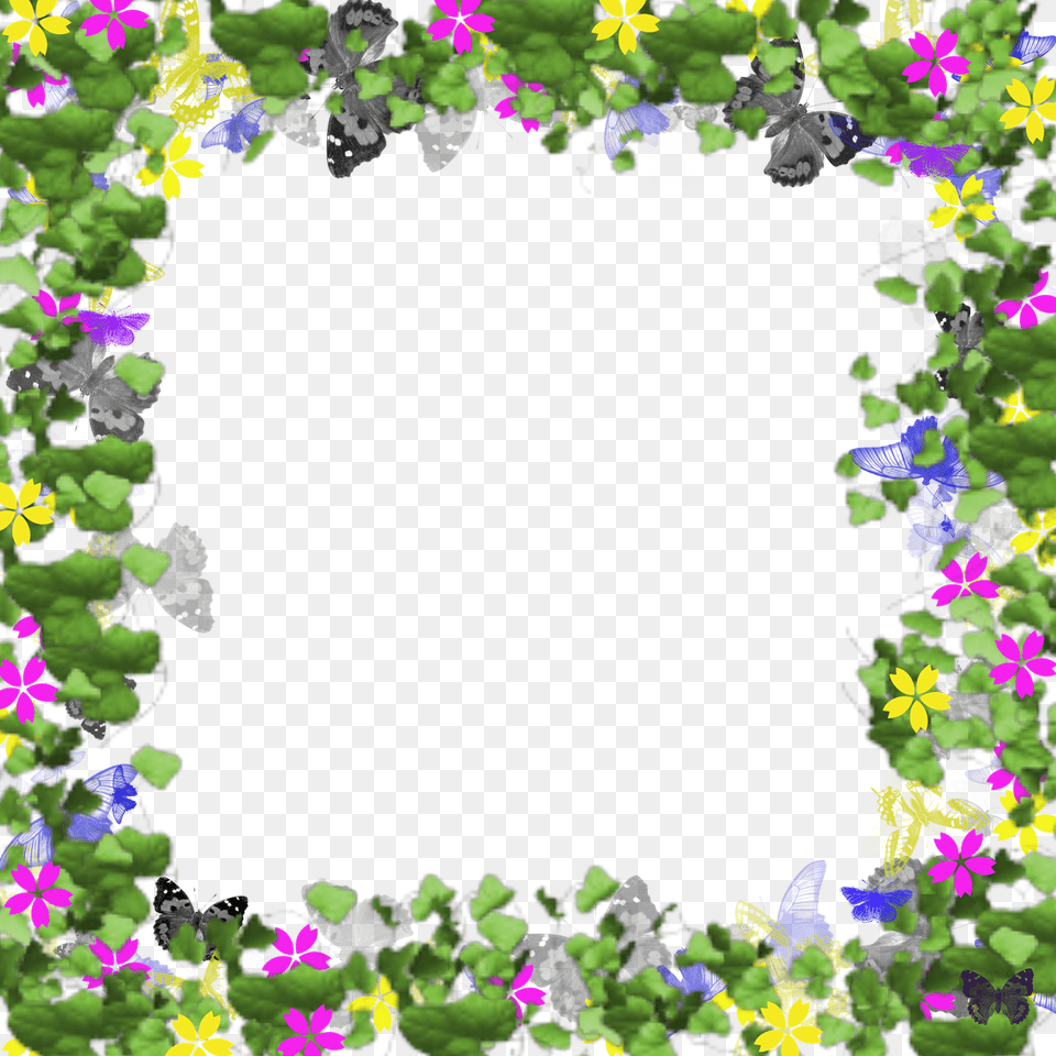Picture Frame Digital Flowers Bingkai Foto Bunga, Purple, Plant, Flower, Geranium Free Transparent Png