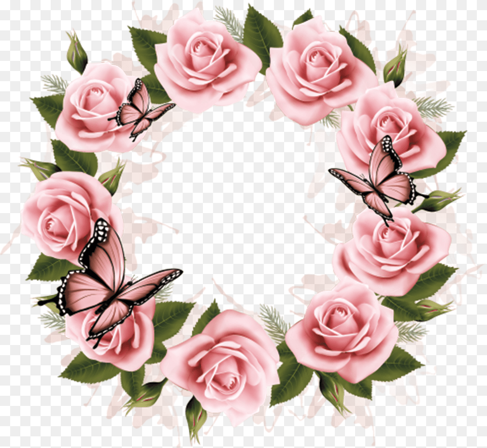 Picture Frame Graphics For Craft U0026 Design Pink Beautiful Flower Background, Plant, Rose, Pattern, Art Png Image