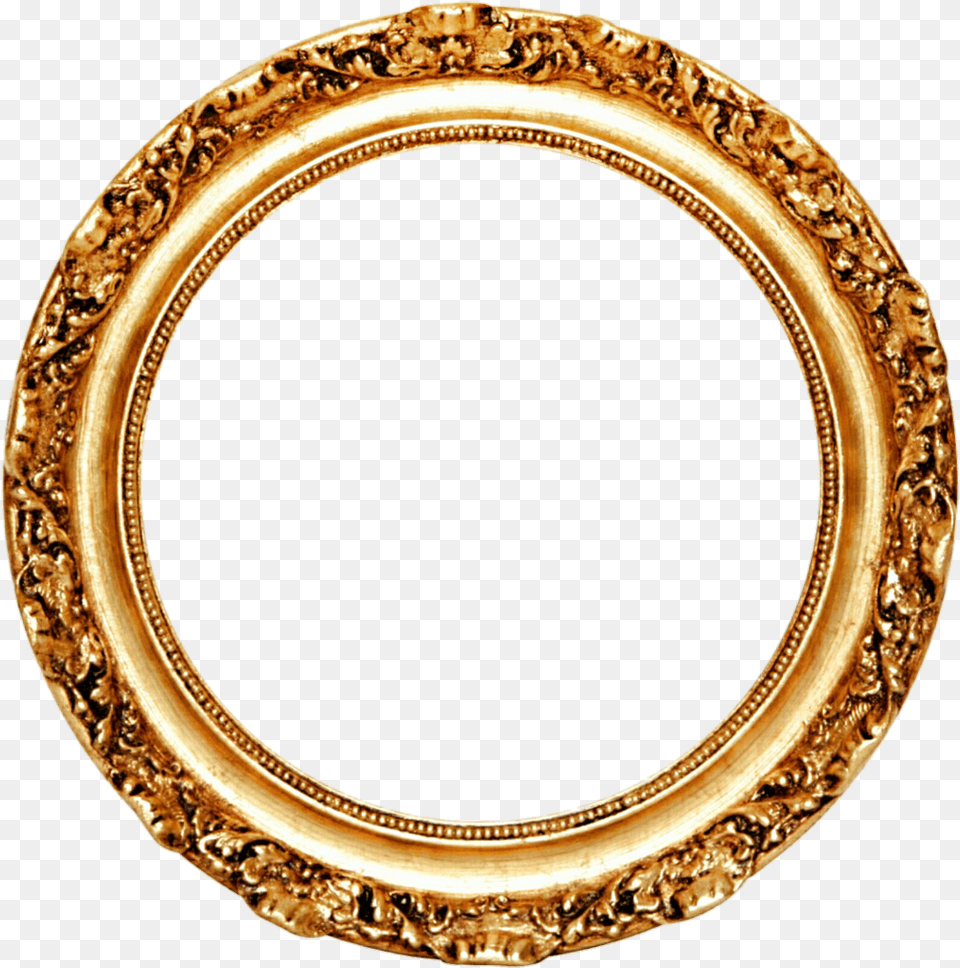 Picture Frame Mirror Circle Gold Leaf Round Golden Frame, Oval, Photography Free Png