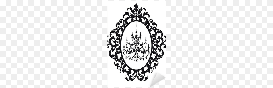 Picture Frame With Antique Chandelier Vector Sticker Vintage Chandelier In Antique Pictur Oval Ornament, Lamp, Pattern Free Png