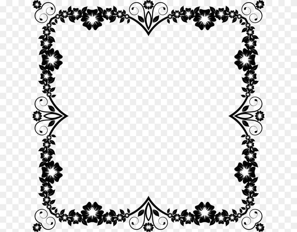 Picture Frameheartlove Frame Border Design Black And White, Accessories, Home Decor, Art, Floral Design Free Png Download