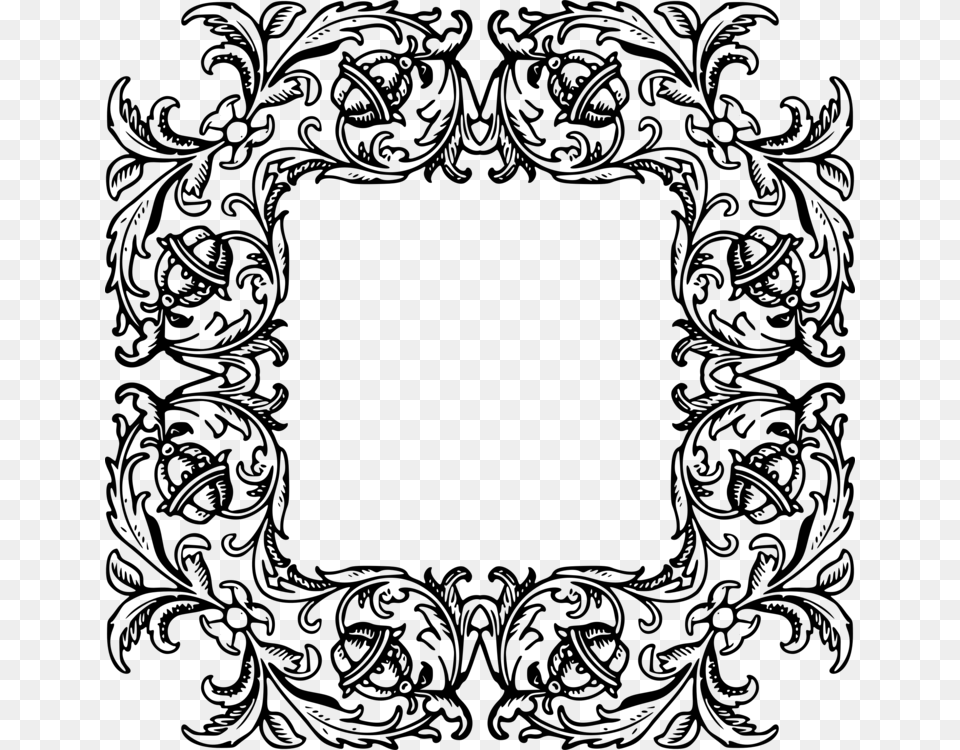 Picture Frameline Artflower Decorative Arts, Gray Free Png Download