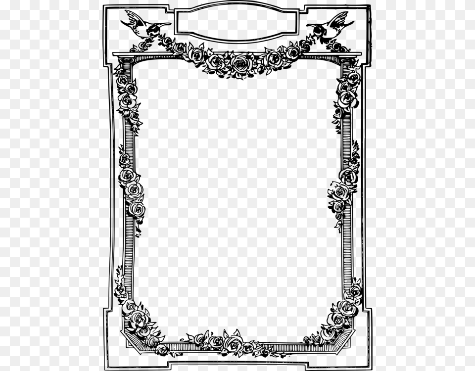 Picture Frames Black And White Bird Line Art Decorative Arts, Gray Free Transparent Png