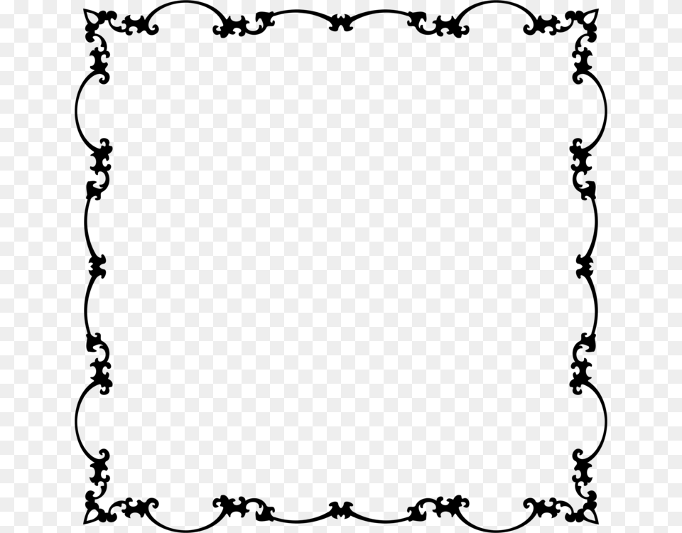 Picture Frames Black And White Floral Design Flower Visual Arts, Gray Free Png Download