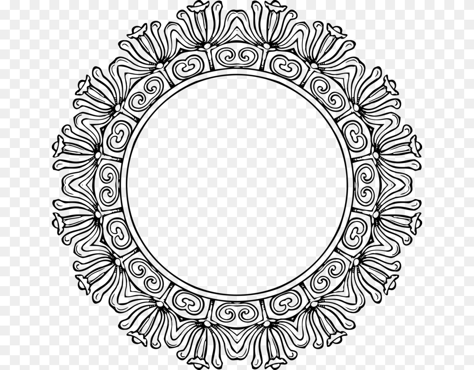 Picture Frames Computer Icons Circle Drawing Ornament, Gray Png