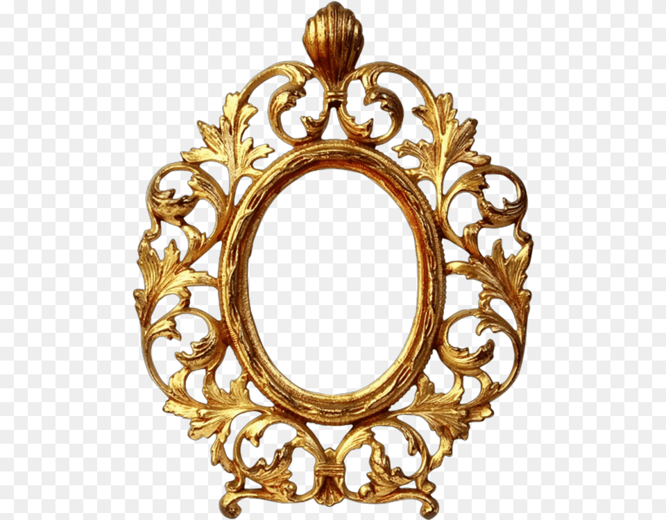 Picture Frames Decorative Arts Gold Ornament Mirror Gold Oval Frame, Bronze, Photography, Chandelier, Lamp Png