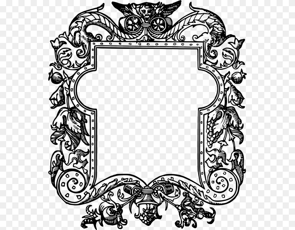 Picture Frames Drawing Ornament Decorative Arts Line Art Gray Free Png Download
