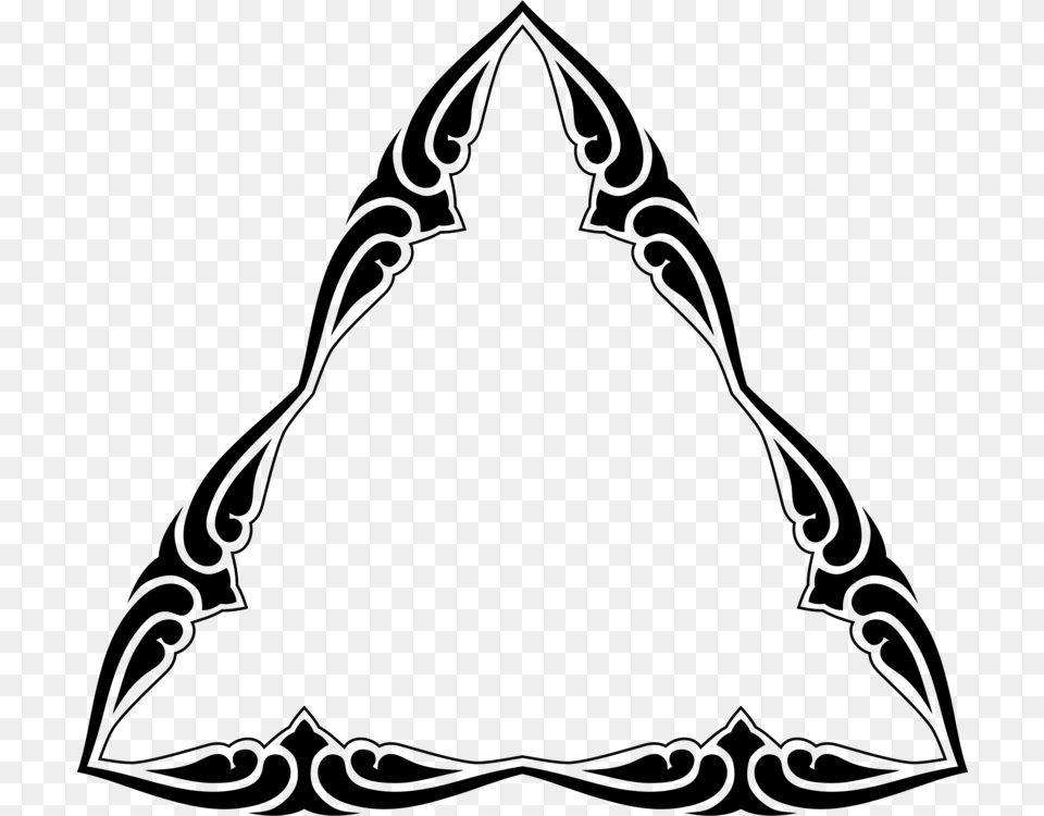 Picture Frames Triangle Ornament Black And White Decorative Arts, Gray Free Png Download