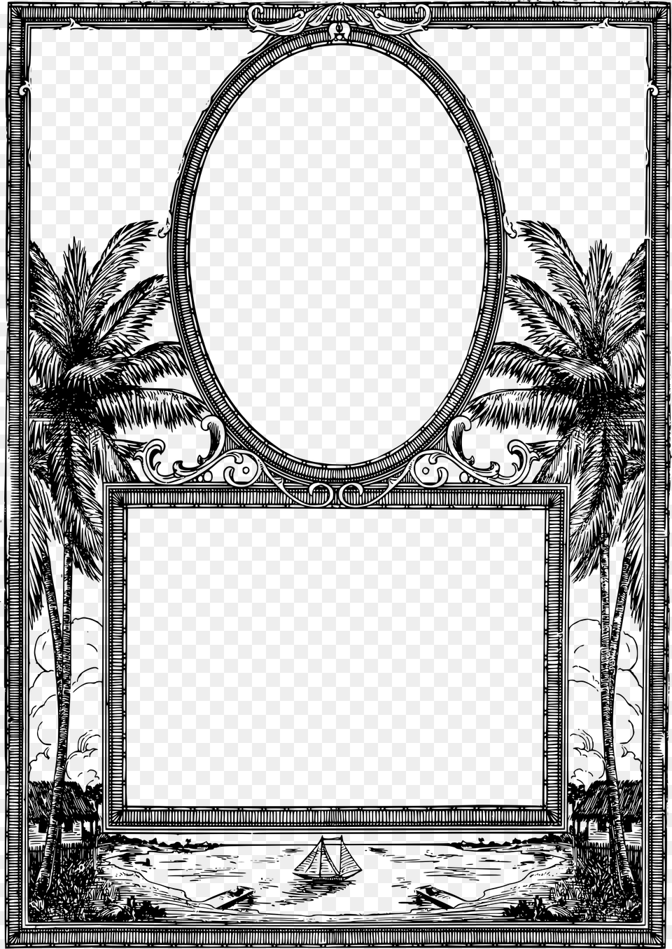 Picture Frames Window Tropical Climate Circle Ellipse Duel Photo Frame, Gray Free Transparent Png