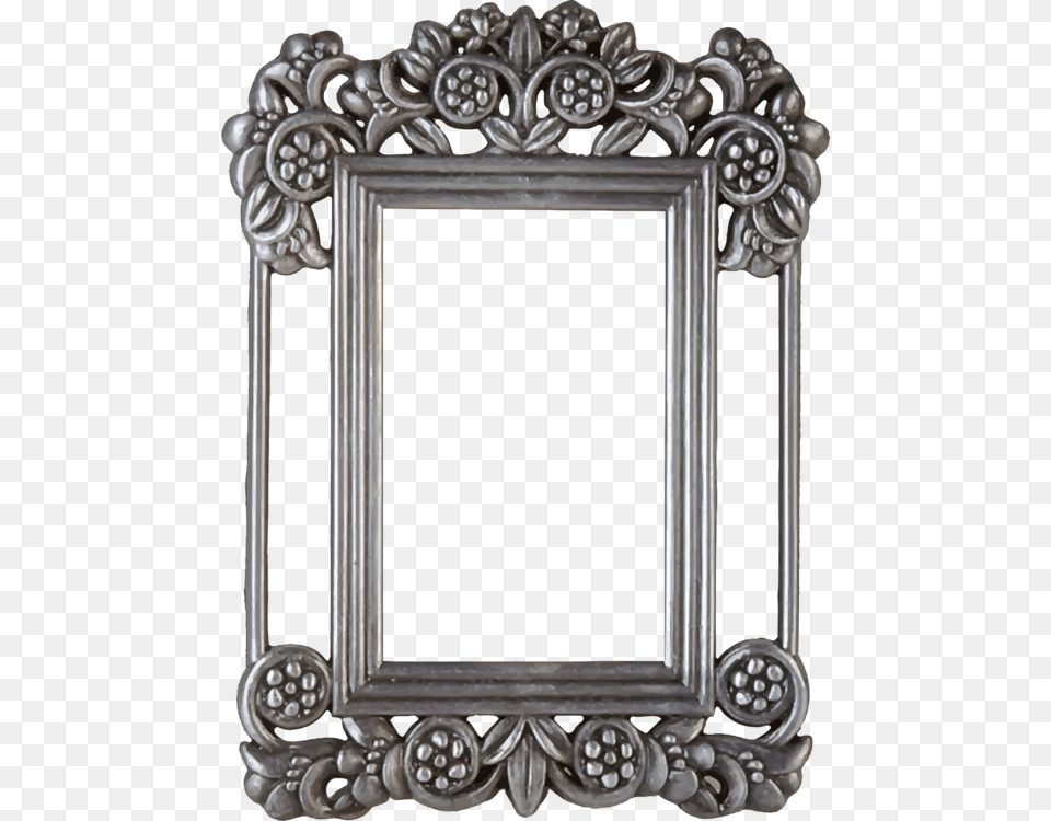 Picture Framesilvermirror Golden Photo Frame, Mirror Free Png Download