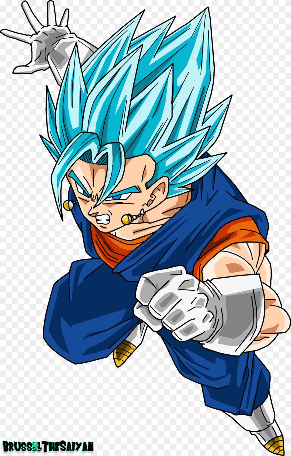 Picture Free Download Blue Vegito By Brusselthesaiyan Vegito Super Saiyan Blue, Book, Comics, Publication, Baby Png