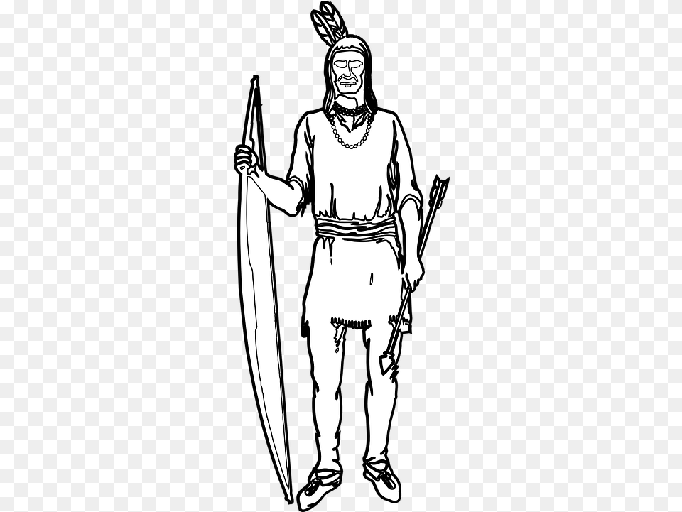 Picture Freeuse Stock Huge Freebie For Powerpoint Native Americans Clipart Black And White, Adult, Male, Man, Person Free Png Download